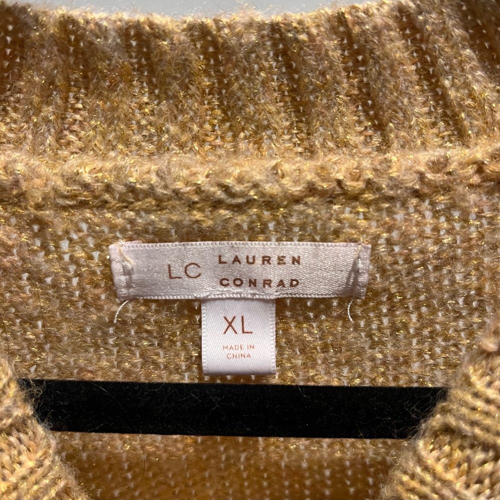LC Lauren Conrad Gold Knit Sweatshirt